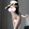 フィッシュネットポルノ透明ランジェリーエロティックオープンクロッチメッシュプラスサイズの女性セクシーな衣装