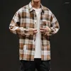 Men's Casual Shirts 2023 Autumn Men's Shirt Arrival Fashion Plaid Long Sleeve Business Plus Size Loose Blouse For Men Women