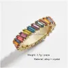 Кольца группы новое простая радуга наклона Crystal Colorf Обручальное кольцо для женщин для женских женских ювелирных ювелирных ювелирных украшений DHVFP