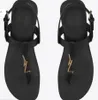 Zomer luxe sandalen ontwerper vrouwen slippers slipper mode echte lederen glijbanen metalen ketting dames casual schoenen