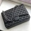 10A Retro Mirror Quality Designer Classic Double Flap Bags 33cm Maxi Womens Handbag Real Leather Caviar Lambskin Black Quilted Purse Crossbody Shoulder Chain Box
