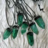 Halsband NM40515 Fluorite Crystal Tower Halsband Sea Green Crystal Point talisman Box Chain Halsband Gemstone Pendulum obelisk halsband