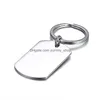 Charms Mode Benutzerdefinierte Personalisierte Edelstahl Blank Dog Tag Militär Anhänger Charme Für Halskette Schlüsselbund DIY Poliert Schmuck P Dhm87