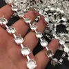 Beads 5 yards Stronggest Thickest 6mm 8mm round empty rivolis handmade chain link for crystal settings silver plated metal claw