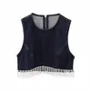 Damestanks cos lris 2023 herfst dames kleding retro all-match mouwloze strass rhinestone kwastje decoratie kort denim vest 7227240