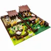 Bloki kreatywne bloki budulcowe Zwierzęta Zabezpieczenie Pigpen Doghouse Henhouse Pig Dog Toys for Children Countryside City Model R230701