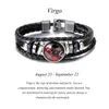 Chaîne Mode 12 Zodiac Constellation Mitilayer Bracelet En Cuir Pour Hommes À La Main Taille Réglable Noir Anniversaire Bijoux Drop Delive Dhugo