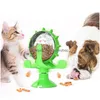 Dog Bowls Feeders Turntable Interactive Pets Slow Feeder Cat Puppy Windmill Educational Feeding Toys Drop Delivery Home Garden Pet Dhtg2