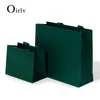 Ekran Oirlv 10 PC/Lot Taze Yeşil Özel Kağıt Takı Çantaları Takı ve Hediye Mağazası Partisi için Şeridi Kağıt Paking Çantaları