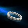 Armbänder MADALENA SARARA Premium-Titanstahl-Keramik-Energiearmband Magnetische Germanium-Magnete Negative Ionen eingelegt Heathy für den Körper