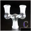 Smoking Pipes 4 Style Adapter Hookahs 14Mm 18Mm Male To Twin Female Drop Down Dropdown Double Glass Bong Delivery Home Dhnnw