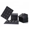 Dozen Retail Juweliersraam Showcase Luxe Black Pu Leather Ring Sieraden Display Tray Insert Charm Pendant oorrangaccessoires