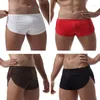 Underbyxor märke 4pieces/parti plustorlek män boxare korta män underkläder boxare bekväma is silkeslen cueca shorts grå sexig kropp