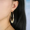 Huggie big tube hoop earring with multi colorful cz charm luxury big women earrings