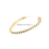 Dangle Chandelier Colorf Crystal Bead Circle Hoop Earrings Gold Round C Geometric Big Earring For Women High Quality Design Drop D Dhhxs