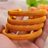 Bangle 4 stks/set 24K Dubai Goud Kleur Manchet Bangle Voor Vrouwen Ethiopische Sieraden armbanden Afrikaanse bruiloft sieraden Voor Bangles Party geschenken