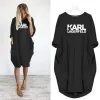 Designer Letters Women Karl Casual Loose Karl Lagerfield Woman Dress Letter Spring herfst Big Size 4xl 5xl Plus Size Karl Lagerfield Bag kleding Jurk 751