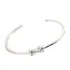 Bangle Pure Silver Mounts Bangles for Women Bowknot Bracelet Bracelet Bracelet Brealet Pulseira Свадебные украшения для вечеринки подарки