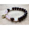 Armband WMB36744 Garnet Rose Quartz Rainbow Moonstone Mala Armband Lotus Pendant Japa Meditation Beads Healing Crystals Pearl Armband