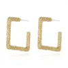 Stud Earrings Euramerican Trendy Brand Simple Square Shape Hollow Out Geometric For Women Girls Fashion Jewelry Wholesals