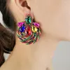 Dange oorbellen Boheemse multicolor strass voor vrouwen statement vintage modetrend kristal sieraden