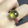 Banden 11,6x7mm Big Stone Natural Crystal Candy Ring met paarse zirkoon kristalring voor vrouwen sieraden cadeau verjaardag