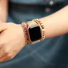 Bransoletki Kreatywne naturalne klejnoty kamienne aple zegarek zespoły koraliki boho 3x Wrap Vegan Rope Watch Pasp Paspband Bransoletka Akcesoria Dropship