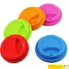 Silicone Cup Lids 9cm Anti Dust Spill Proof Food Grade Silicone Coffee Mug Milk Tea Cover Seal Many Colors