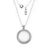 Halsband Medium Sparkling Locket Halsband äkta 925 Sterling Silver Jewelry for Women Diy FITS Petite Charms Pärlor Making Colar