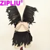 Jupe femmes nouvelle mode Sexy plume Harajuku chaîne à la main harnais cape et jupe courte punk pointes et ceinture élastique ensemble