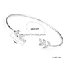 Chaîne De Haute Qualité Géométrique Feuille Fil Bracelet Bracelet Pour Les Femmes Simple Style Or Rose Manchette Empilable Bijoux Cadeau Drop Delivery Bra Dh5Sp