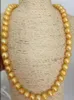 Halsband AAA+ Real 910mm South Sea Natural Golden Baroque Pearl Necklace 1825 "