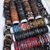 Bracelets Wholesale Random 50PCS/Lot Surfer Bracelet Handmade Men's Women's Braided Leather Cuff Bracelets Wrap Jewelry Party Gift NM4