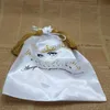Biżuteria 50pcs luksusowy jedwabny satynowe torby na prezenty prezentowe sznurka do frędzl