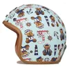 Caschi da moto Casco per bambini approvato DOT Moto per bambini 3/4 Retro Tribe Astronauta Jet Safety Caps Helm Kids Cool