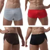 Underbyxor märke 4pieces/parti plustorlek män boxare korta män underkläder boxare bekväma is silkeslen cueca shorts grå sexig kropp