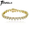 Bracelets TOPGRILLZ 7mm coeur Bracelet Bling glacé complet Micro pavé cubique zircone femmes Bracelet Hip Hop mode bijoux pour cadeau