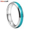 リング4mm 6mm 8mm Mens Womens Tungsten Trendy Rings Turquoise Inlay Weddingbands Polished Shiny Domed Comfort Fit Size 415