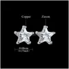 Stud 925 Sterling Sier Cubic Zirconia Earrings For Girl Student Heart Round Square Star Waterdrop Shape A Week 7 Styles Of Small Dro Dhdwy