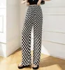 Pantalon deux pièces pour femmes été corée Harajuku BF vent streetwear rétro noir blanc damier lâche femmes décontracté pantalon large 230520