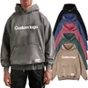 2023 Mens hoodie Long Sleeve Rhude Highquality Tess Designer Casual Fashion Custom Heavyweight Puff Printing Unisex Cropped Raw Hem No String French Terry Blank Pla