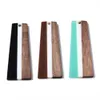 Components 20Pcs Resin Wooden Earring Charms Trapezoid Shape Wood Big Pendant Bulk for Necklace Earring Vintage DIY Jewelry Findings Making