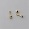 Stud Earrings Minimalist 925 Sterling Silver Small Ball For Women Fashion Screw Beads Piercing Jewelry Accessories