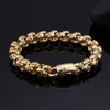 12mm Personalized Punk Skull Gold Bracelets Men's Jewelry chain 18k solid gold fill Hip Hop chain Bracelets 22.5cm