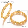 Bangle WANDO 4 pcs/lot bracelets de mariage couleur or éthiopien pour femmes Bracelet de mariée bijoux africains Ramadan moyen-orient articles cadeaux B12