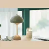 Table Lamps Mushroom Flower Bud Rechargeable LED Desk Night For Bedroom Dining Touch Light Simple Modern Decoration