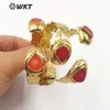 Pulseiras wtb513 wkt natural coral pulseira geometria vermelho coral pulseira ouro galvanizado pulseira feminino boêmio/estilo vintage pulseira jóias