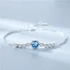 Braccialetto s925 bracciale argento sterling femmina gioielli pop coreano semplice oceano cuore cristallo regalo di compleanno commemorativo spedizione gratuita