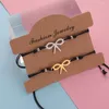 Braccialetti con ciondoli 30% di sconto 10 pezzi in acciaio inossidabile Bowknot corda intrecciata da donna cinturino regolabile a catena fatto a mano