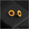 Altri set di gioielli Moda girasole per le donne Ciondolo creativo Collana Orecchini Bracciale Anello Party Drop Delivery Dhvn8